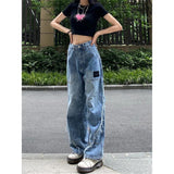 Purpdrank - Cool Women Denim Vintage Girl Fashion Harajuku Baggy Pants Harajuku Funny Ins Trousers Femme Summer Straight Jeans Streetwear