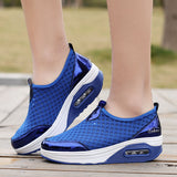 Purpdrank - Women Casual Shoes Soft Bottom Walking Shoes Woman Air Mesh Vulcanize Shoes Summer Chunky Sneakers For Basket Femme Wedges