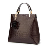 Purpdrank - Patent Leather Women's handbag crocodile pattern shoulder bags for woman luxury handbags women bags designer bolsa feminina