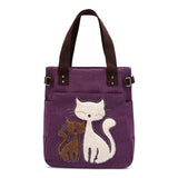 Purpdrank - Lovely Cute Cat Canvas Handbag for Girls Ladies Large Capacity Casual Bag Women Portable Solid Zipper Shoulder Bag Bolsos Mujer