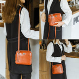 Purpdrank - Vintage Style Shoulder Bag Simple Square Crossbody Bags For Women Compartment Handbags Designer Female Messenger Bags