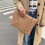 Purpdrank - New Spring Shoulder Bag Fashion Plaid Pu Leather Crossbody Bags For Women Large Envelope Handbags And Purses