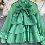 Purpdrank - 2023 spring fashion French Spring Summer New Style Ruffles Edge Gentle Sweet Style Long-sleeved Chic Fairy Blouse Top Women Blusas Mujer