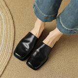 Purpdrank - 2023 Summer Women Shoes Mules Shoes for Women Square Toe Slippers Women Chunky Heel Cover Toe Slippers Shoes Zapatos De Mujer