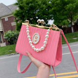 Purpdrank - Wedding evening bag with pearls elegant bags for women banquet fashion handbags for women luxury designer lady crossbody bags