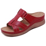 Purpdrank - Summer Ladies Sandals Wedges Casual Shoes Open Toe Slip On Female Slippers Solid Buckle Beach Slides Sandals Shoe for Women