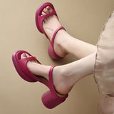 Purpdrank - Women Shoes Summer 2023 New Open-Toed Slippers For Lady High Heel Handmade Elegant Slipper Beige