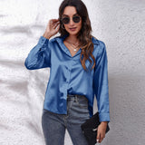 Purpdrank - Satin Blouse Shirt Silk Tops Elegant Long Sleeve Loose Womens Blouses Camisas De Mujer Spring Autumn Streetwear Women Clothes