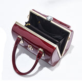 Purpdrank - New Luxury Patent Leather Women'S Bags Europe Diamond Ladies Handbags Bright Shoulder Bag Famous Brand Ladies Wedding Party Bags