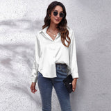 Purpdrank - Satin Blouse Shirt Silk Tops Elegant Long Sleeve Loose Womens Blouses Camisas De Mujer Spring Autumn Streetwear Women Clothes