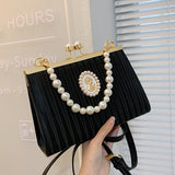 Purpdrank - Wedding evening bag with pearls elegant bags for women banquet fashion handbags for women luxury designer lady crossbody bags