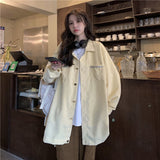 Purpdrank - Fashion Corduroy Jacket Women&#39;s Shirt Spring and Autumn New Korean Simple Single Breasted Long Sleeve Lapel Solid High Quality