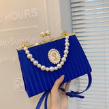 Purpdrank - Wedding evening bag with pearls elegant bags for women banquet fashion handbags for women luxury designer lady crossbody bags