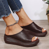 Purpdrank - Women Sandals Peep Toe Platform Sandals For Summer Shoes Women Wedge Sandal Soft Bottom Heels Slippers Women Summer Footwear