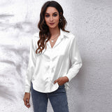 Purpdrank - Satin Blouse Shirt Silk Tops Elegant Long Sleeve Loose Womens Blouses Camisas De Mujer Spring Autumn Streetwear Women Clothes