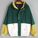Purpdrank - Outerwear Coats Jackets Corduroy Patchwork Oversize Jackets Autumn Jacket Women Chaqueta Mujer Ceket Streetwear Coat Windbreaker