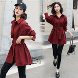 Purpdrank - Fashion Corduroy Jacket Women&#39;s Shirt Spring and Autumn New Korean Simple Single Breasted Long Sleeve Lapel Solid High Quality