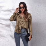 Purpdrank - Satin Blouse Shirt Silk Tops Elegant Long Sleeve Loose Womens Blouses Camisas De Mujer Spring Autumn Streetwear Women Clothes