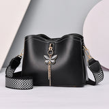 Purpdrank - 2023 Women White Handbag New Designer Butterfly Tassel PU Leather Messenger Bags Ladies Crossbody Female Tote Shoulder Bag