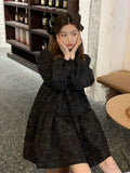 Purpdrank - Gothic Harajuku Oversized Black Dress Women Goth School Student Long Sleeve Short Dresses Autumn Korean Fashion Kpop