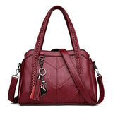 Purpdrank - New Women Leather Luxury Handbags Designer Big Capacity Tote Bag Vintage female Hand Crossbody Bags Top-Handle Shoulder Bag