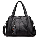 Purpdrank - New Women Leather Luxury Handbags Designer Big Capacity Tote Bag Vintage female Hand Crossbody Bags Top-Handle Shoulder Bag