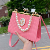 Purpdrank - Wedding evening bag with pearls elegant bags for women banquet fashion handbags for women luxury designer lady crossbody bags