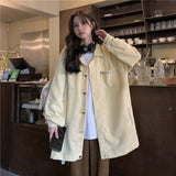 Purpdrank - Fashion Corduroy Jacket Women&#39;s Shirt Spring and Autumn New Korean Simple Single Breasted Long Sleeve Lapel Solid High Quality