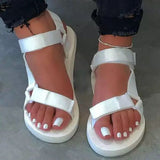 Purpdrank - White Fashion Casual Patchwork Solid Color Comfortable Flat Sandals