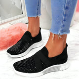 Purpdrank - Women's Sneakers Slip-Ons Comfort Shoes Slip-on Sneakers Outdoor Daily Summer Flat Heel Round Toe Casual Minimalism Tissage Volant Loafer Solid Color Light Blue Black White