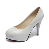 Purpdrank - Women's Heels High Heels Platform Stiletto Heel PU Loafer Solid Colored Black White Red
