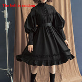 Purpdrank - New Arrival 5 Colors Gothic Lolita Dress Japanese Soft Sister Black Dresses Cotton Women Princess Dress Girl Halloween Costume