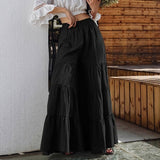 Purpdrank - Vintage Women's Wide Leg Trousers 2023 Solid Pants Casual Elastic Waist Long Pantalon Palazzo Female Plus Size Turnip