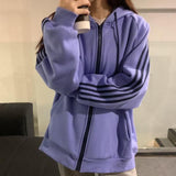 Purpdrank - Zip Hooded Sweatshirt Winter Jacket Women Korean Fashion Thick Clothes Harajuku Oversized Print Long Sleeve Chic Zip-Up Hoodies