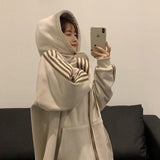 Purpdrank - Zip Hooded Sweatshirt Winter Jacket Women Korean Fashion Thick Clothes Harajuku Oversized Print Long Sleeve Chic Zip-Up Hoodies