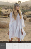 Purpdrank - Sexy New Shirt Beach Up White Beach Dress Loose Blouse Tunic Pocket Long Sleeve Swimsuit Cover Up Casual Beachwear