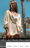 Purpdrank - Sexy New Shirt Beach Up White Beach Dress Loose Blouse Tunic Pocket Long Sleeve Swimsuit Cover Up Casual Beachwear