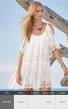 Purpdrank - Sexy New Shirt Beach Up White Beach Dress Loose Blouse Tunic Pocket Long Sleeve Swimsuit Cover Up Casual Beachwear