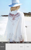 Purpdrank - Sexy New Shirt Beach Up White Beach Dress Loose Blouse Tunic Pocket Long Sleeve Swimsuit Cover Up Casual Beachwear