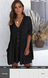 Purpdrank - Sexy New Shirt Beach Up White Beach Dress Loose Blouse Tunic Pocket Long Sleeve Swimsuit Cover Up Casual Beachwear