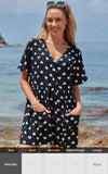 Purpdrank - Sexy New Shirt Beach Up White Beach Dress Loose Blouse Tunic Pocket Long Sleeve Swimsuit Cover Up Casual Beachwear