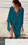 Purpdrank - Sexy New Shirt Beach Up White Beach Dress Loose Blouse Tunic Pocket Long Sleeve Swimsuit Cover Up Casual Beachwear