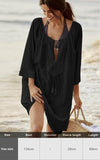 Purpdrank - Sexy New Shirt Beach Up White Beach Dress Loose Blouse Tunic Pocket Long Sleeve Swimsuit Cover Up Casual Beachwear