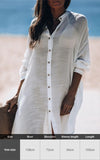 Purpdrank - Sexy New Shirt Beach Up White Beach Dress Loose Blouse Tunic Pocket Long Sleeve Swimsuit Cover Up Casual Beachwear