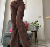 Purpdrank - baggy jeans woman Low waist Jeans Cargo Pants Vintage  Streetwear Women wide leg flare Denim Trousers 90s Aesthetic Bottoms